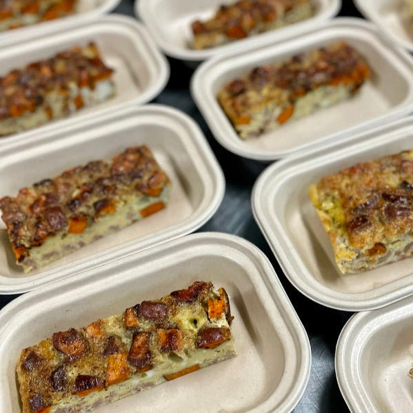 Sausage, Sweet Potato + Caramelized Onion Frittata