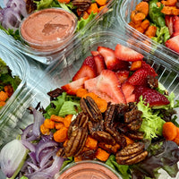 Spring Strawberry Salad, Candied Pecans + Strawberry Balsamic